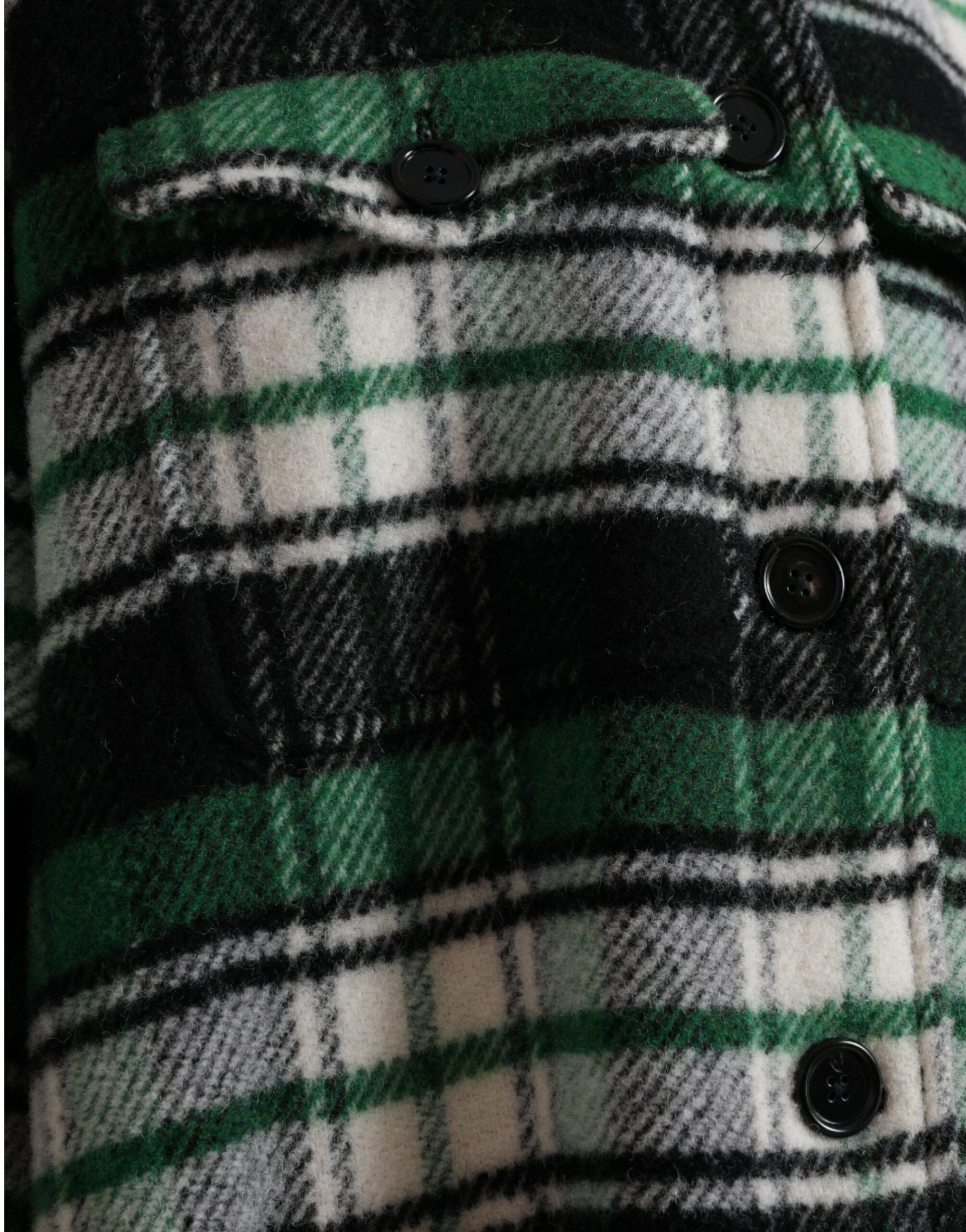 Dolce & Gabbana Elegant Green Plaid Long Coat