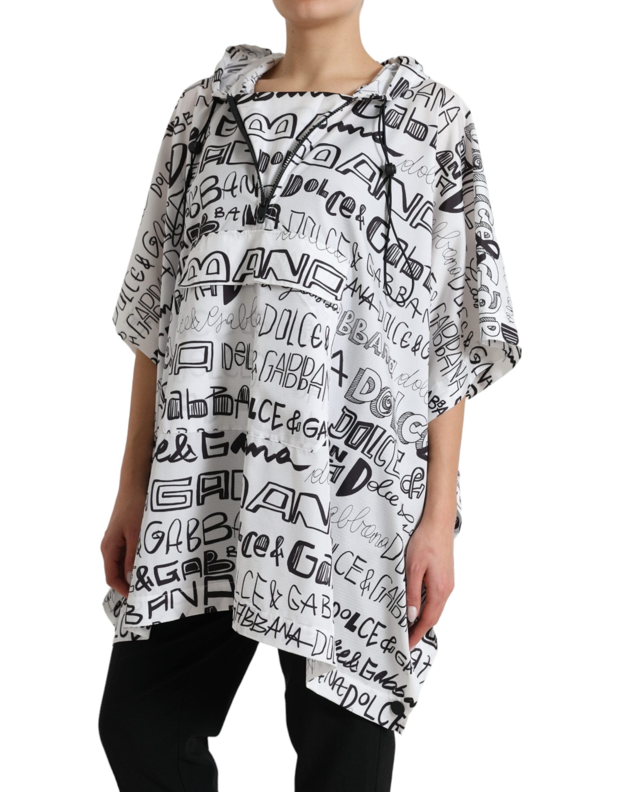 Dolce & Gabbana Chic Hooded Logo Print Blouson Tee