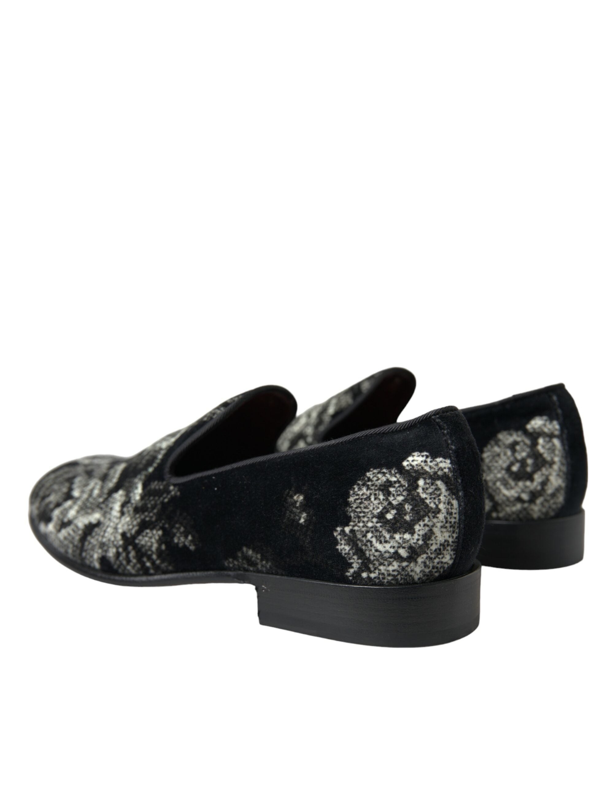 Dolce & Gabbana Elegant Floral Velvet Loafers