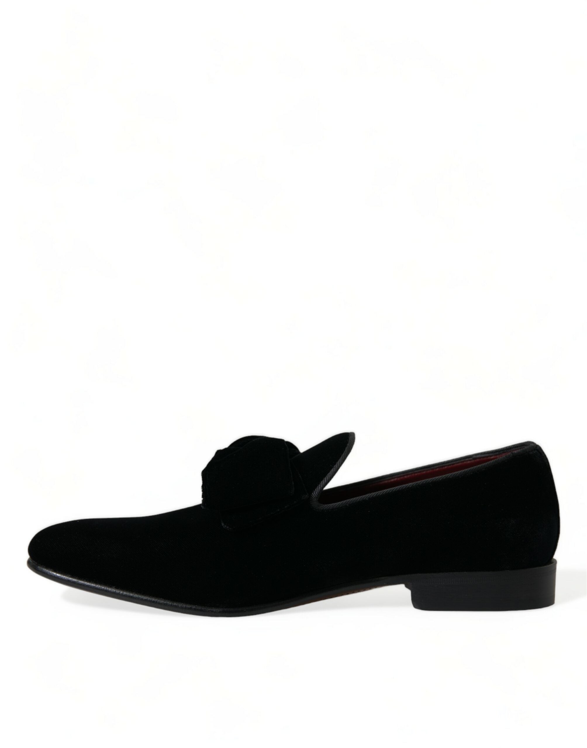 Dolce & Gabbana Elegant Black Velvet Loafers - Men's Luxury Footwear