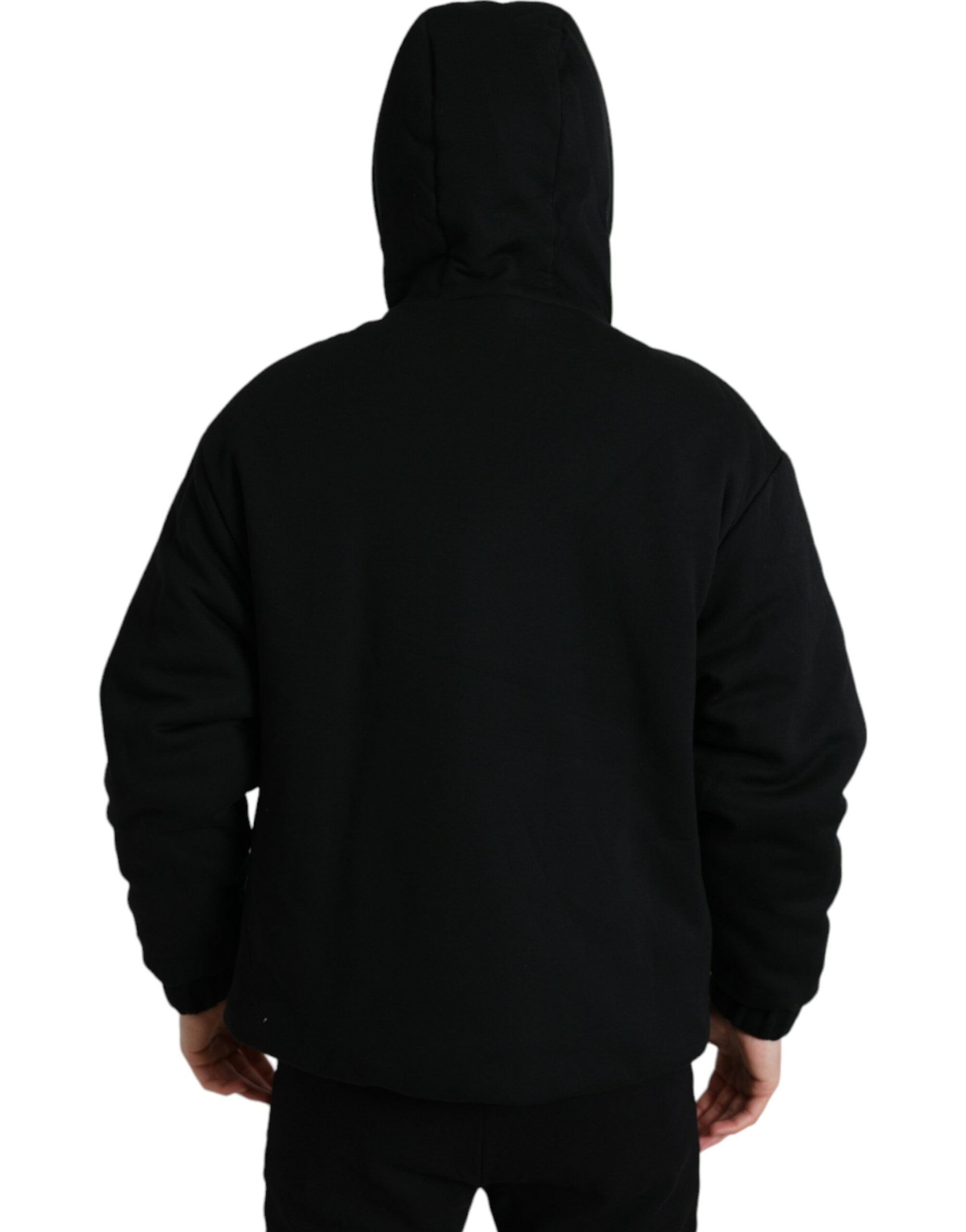 Dolce & Gabbana Elegant Black Bomber Jacket with Hood