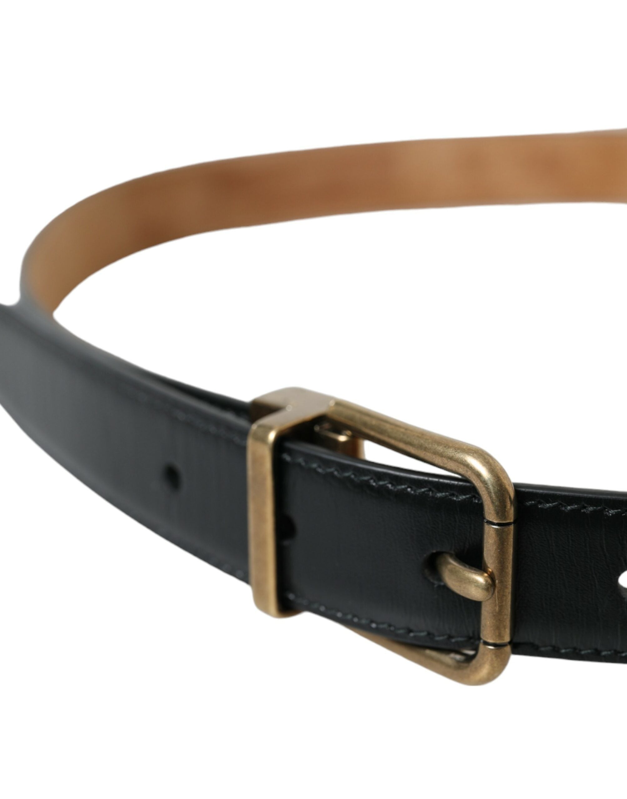 Dolce & Gabbana Elegant Black Calf Leather Belt