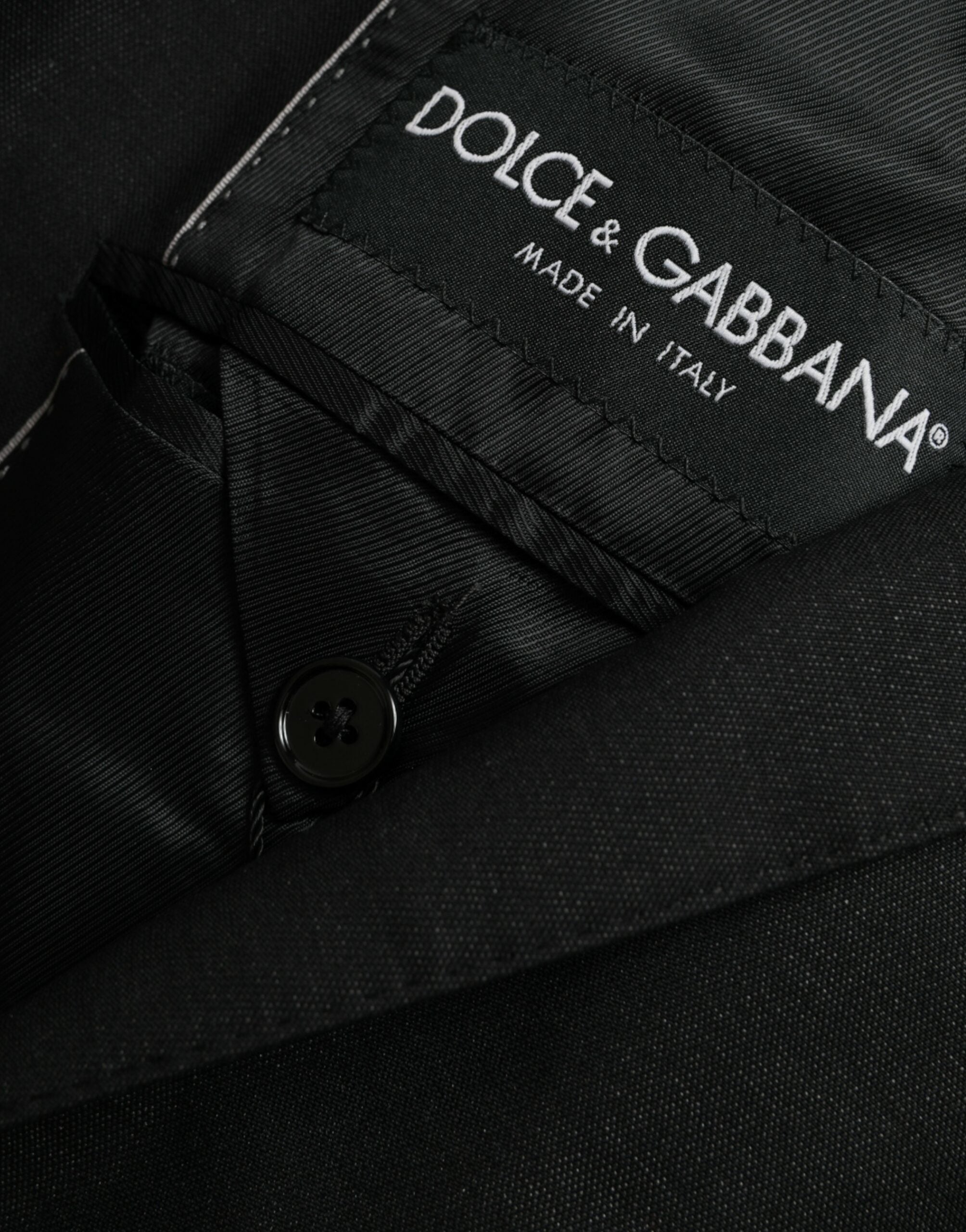 Dolce & Gabbana Black Wool Notch SingleBreasted Coat Blazer