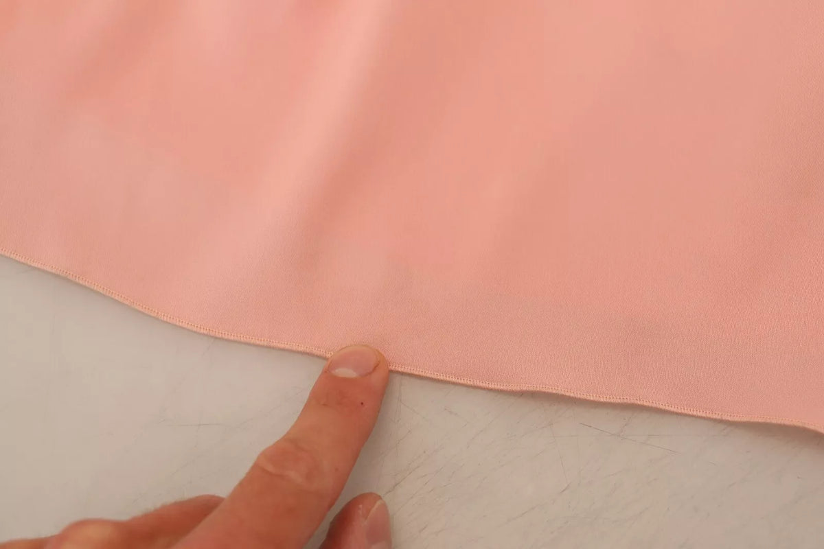 Dolce & Gabbana Pink Silk Stretch Strapless Sheath Midi Dress