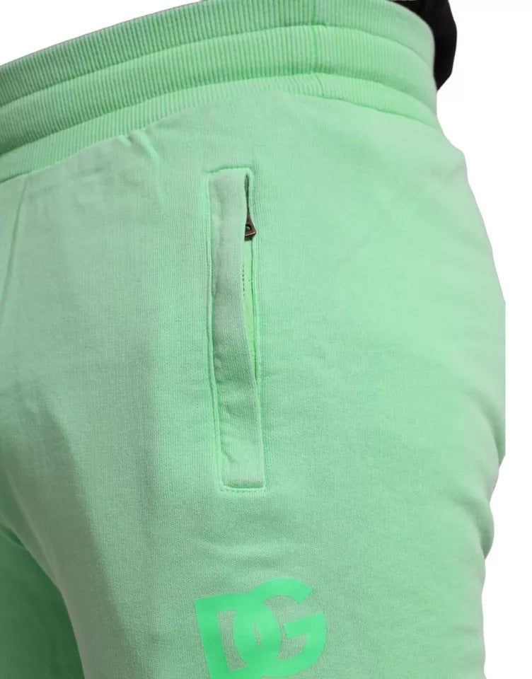 Dolce & Gabbana Neon Green Cotton Stretch Jogger Sweatpants Pants