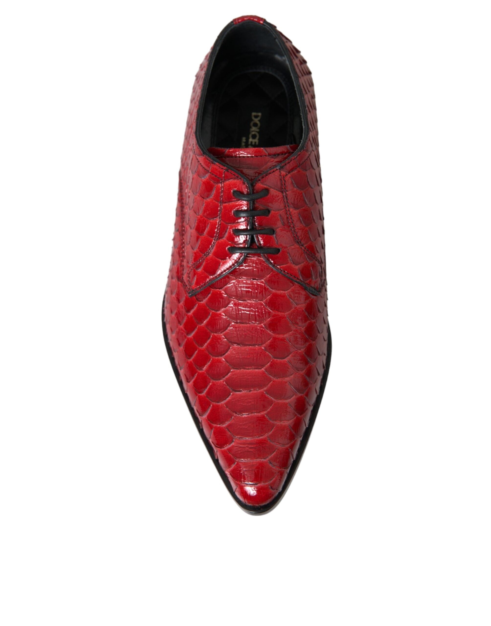 Dolce & Gabbana Red Textured Varnished Derby Men Formal Shoes Dolce & Gabbana Red Textured Varnished Derby Men Formal Shoes