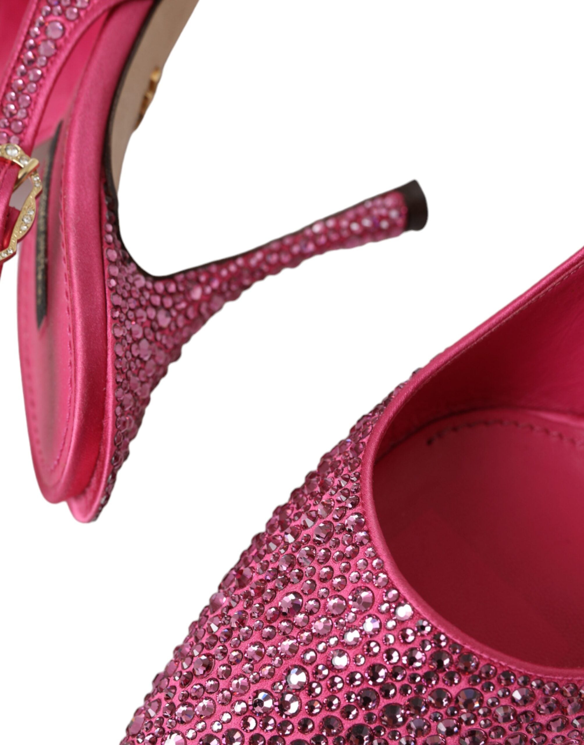 Dolce & Gabbana Pink Strass Crystal Heels Slingbacks Shoes