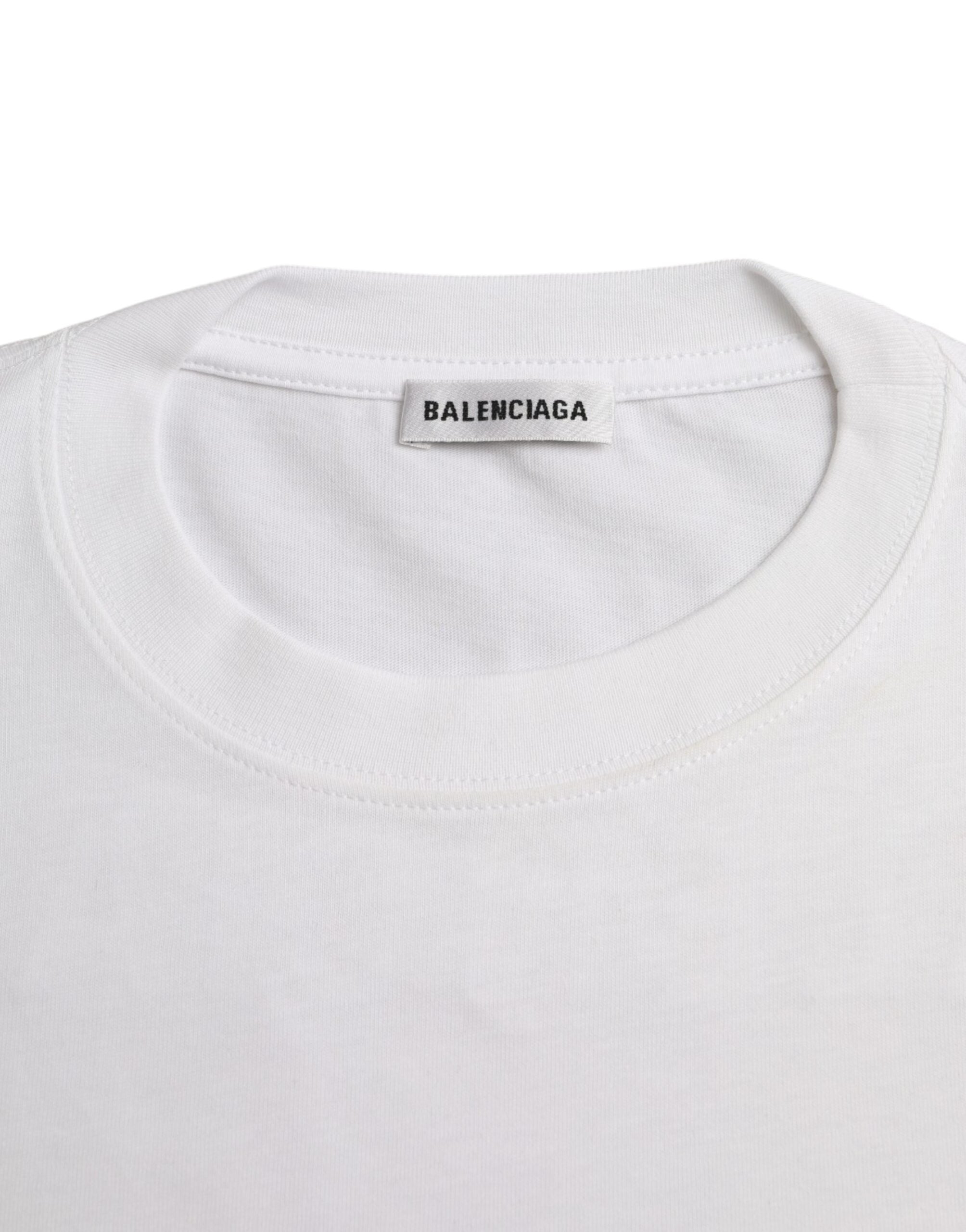 Balenciaga White Cotton Crew Neck Short Sleeves T-shirt