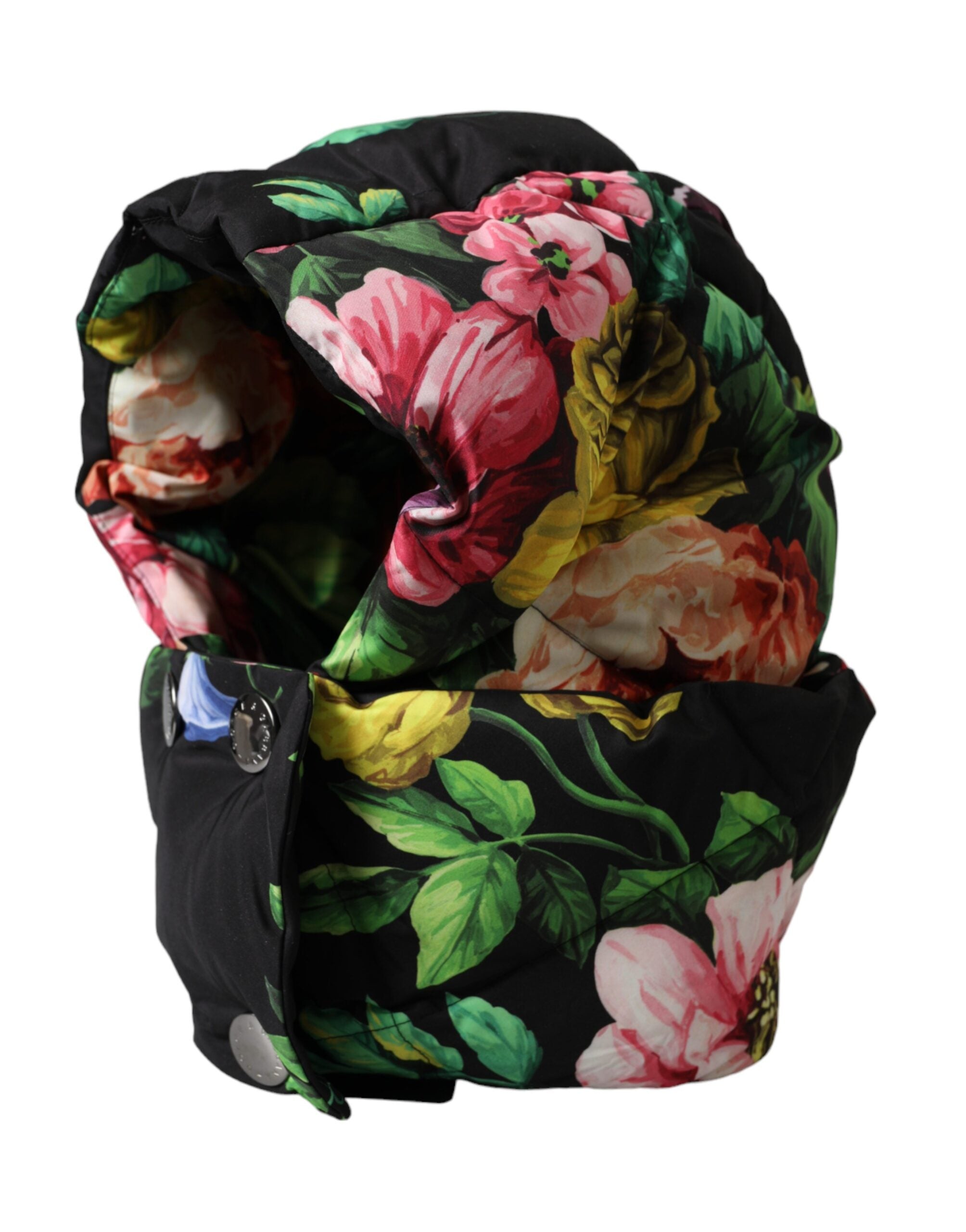 Dolce & Gabbana Black Floral Print Whole Head Wrap Hat