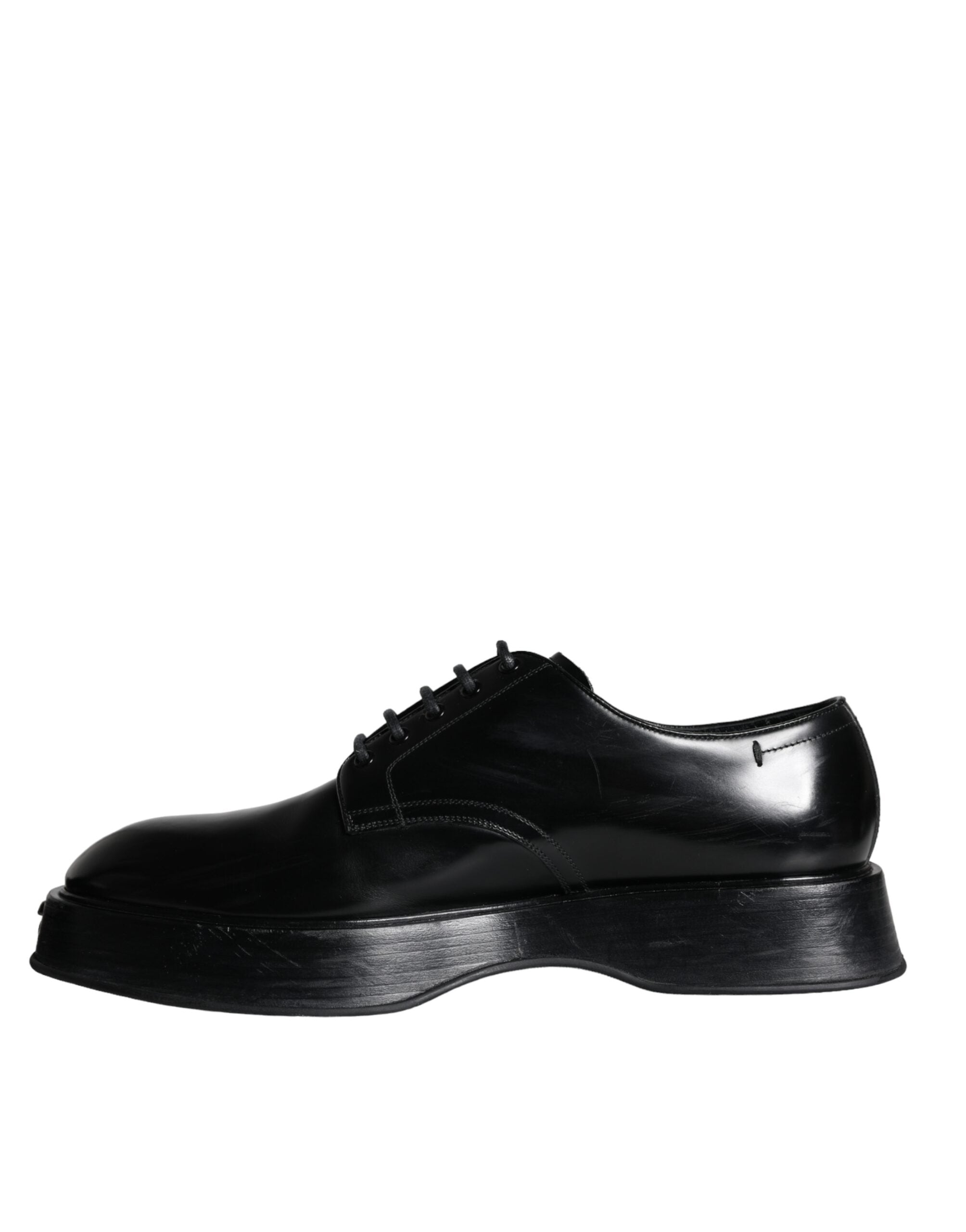 Dolce & Gabbana Black Calf Leather Derby Formal Dress Shoes