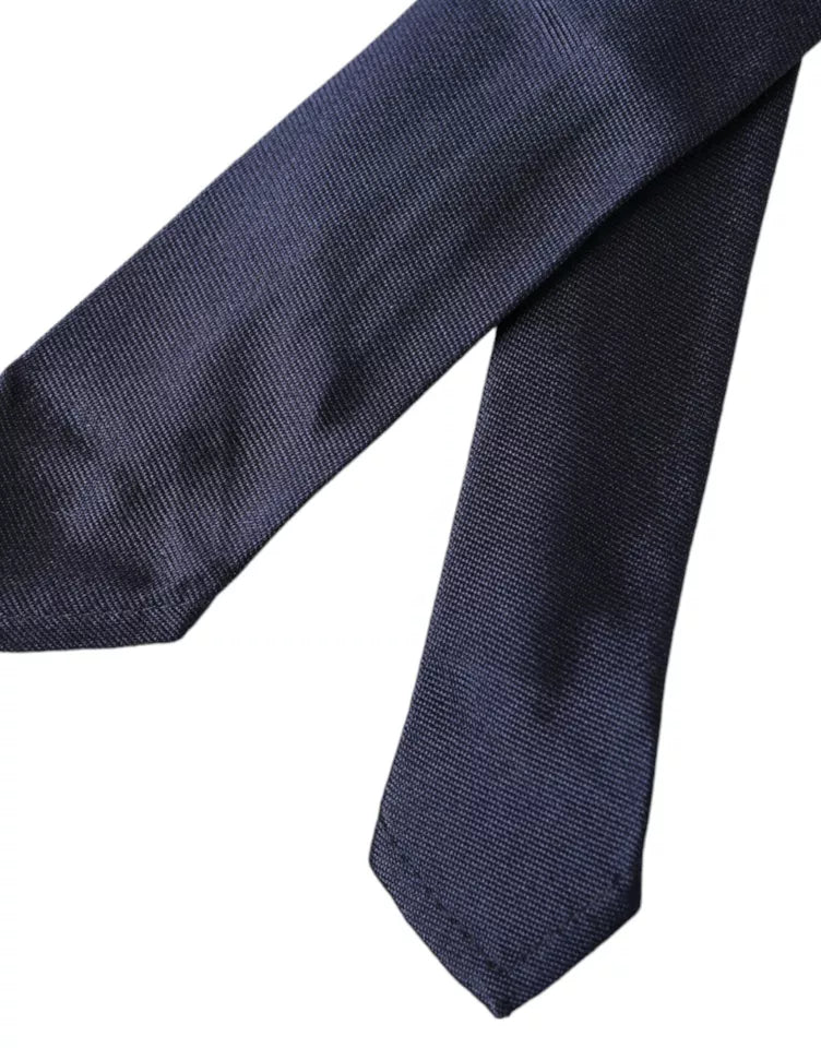 Dolce & Gabbana Dark Blue Silk Skinny Adjustable Tie