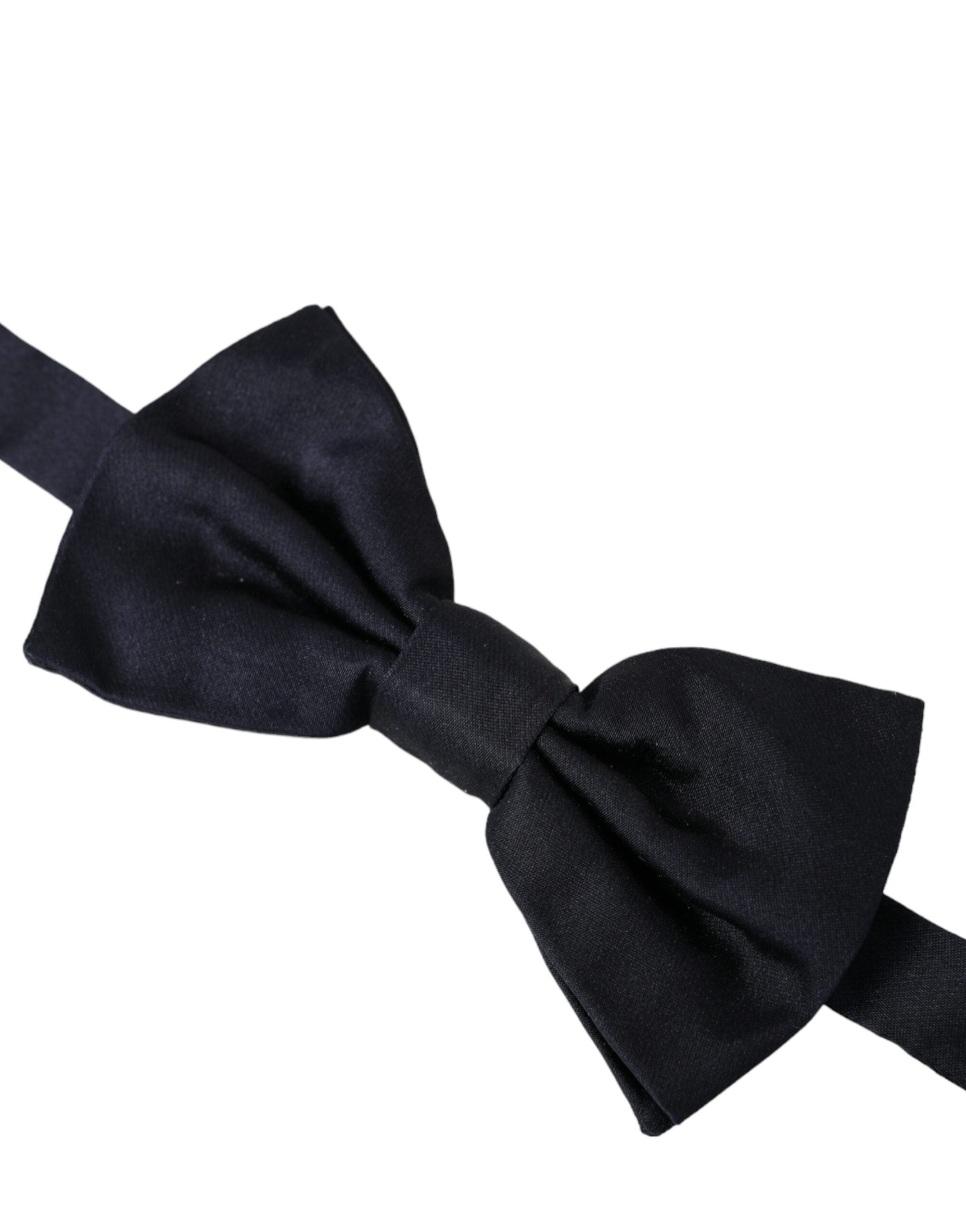 Dolce & Gabbana Dark Blue Silk Adjustable Neck Men Bow Tie