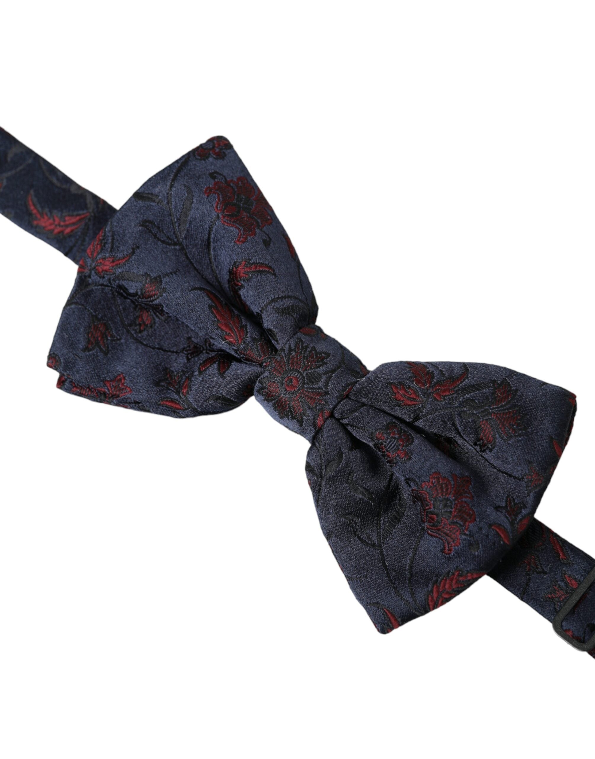 Dolce & Gabbana Blue Floral Brocade Adjustable Neck Men Bow Tie