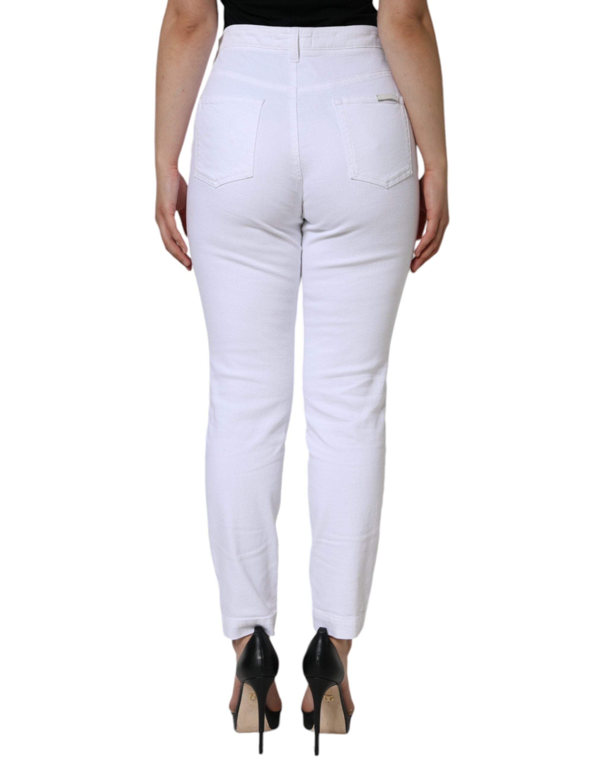 Dolce & Gabbana White Cotton Stretch AUDREY Skinny Jeans