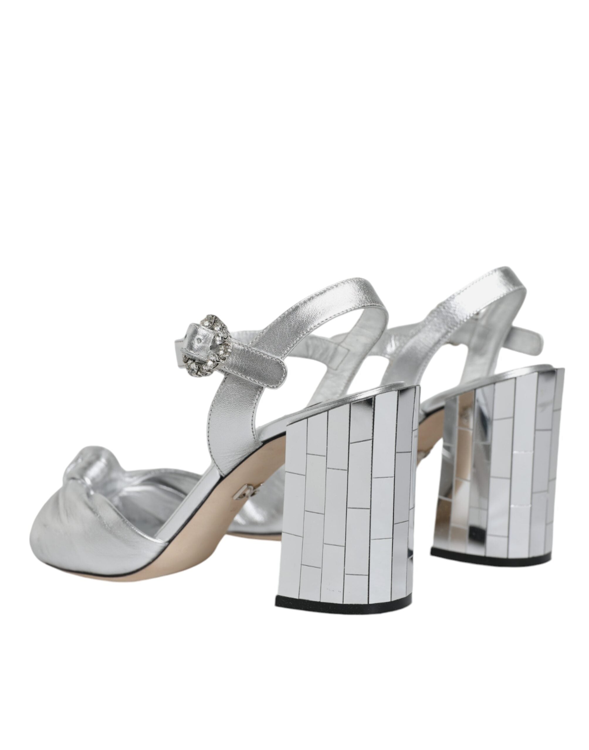 Dolce & Gabbana Silver Mirror Heels KEIRA Sandals Shoes