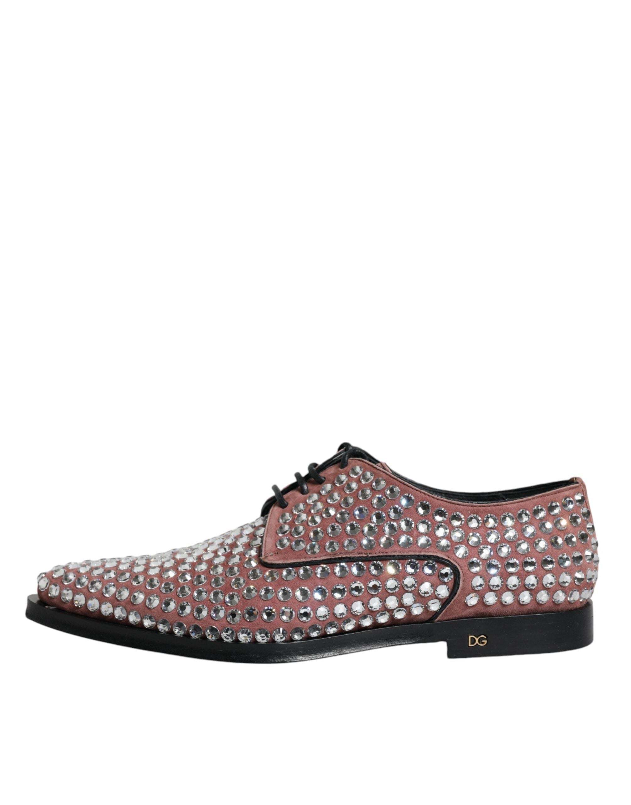 Dolce & Gabbana Brown Strass Embellished Derby Dress Shoes