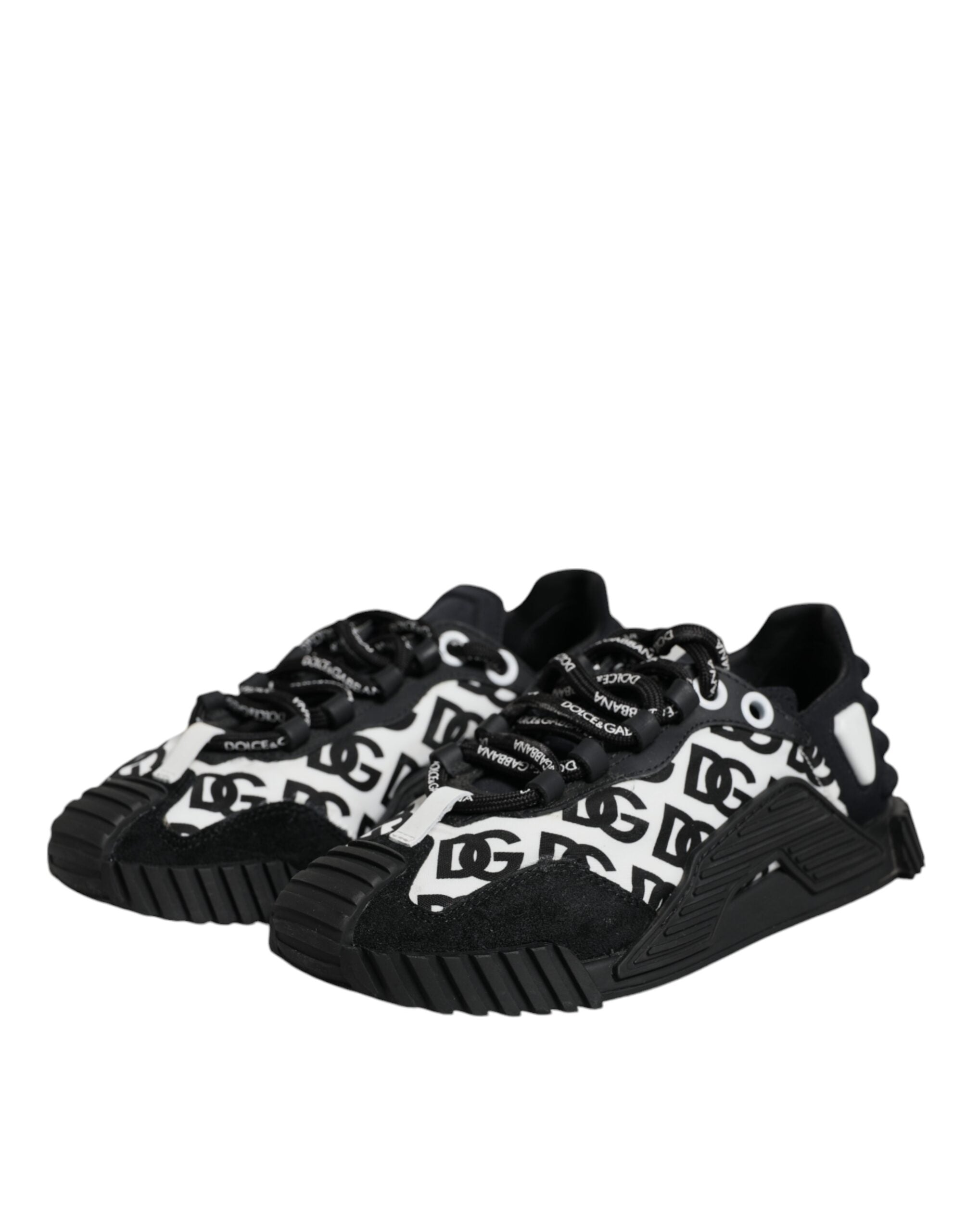 Dolce & Gabbana Black Logo Lace Up Low Top NS1 Sneakers Shoes