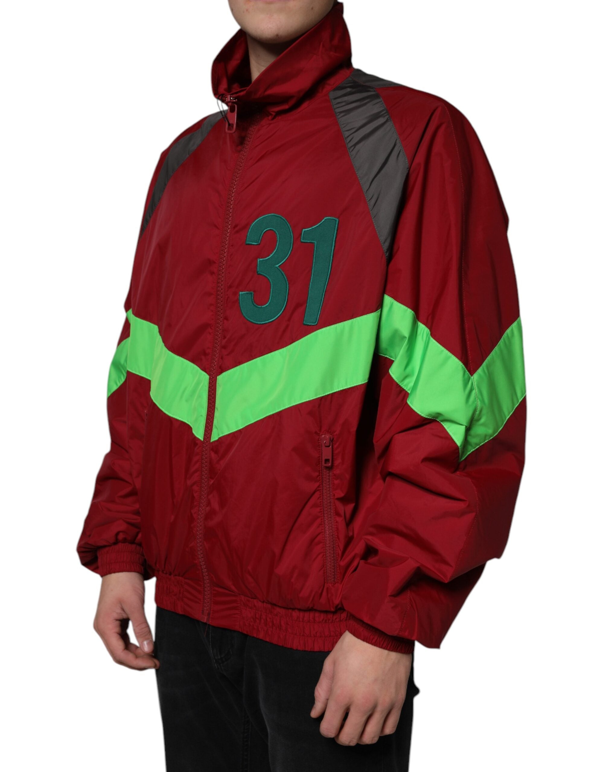 Dolce & Gabbana Multicolor Nylon Full Zip Windbreaker Jacket