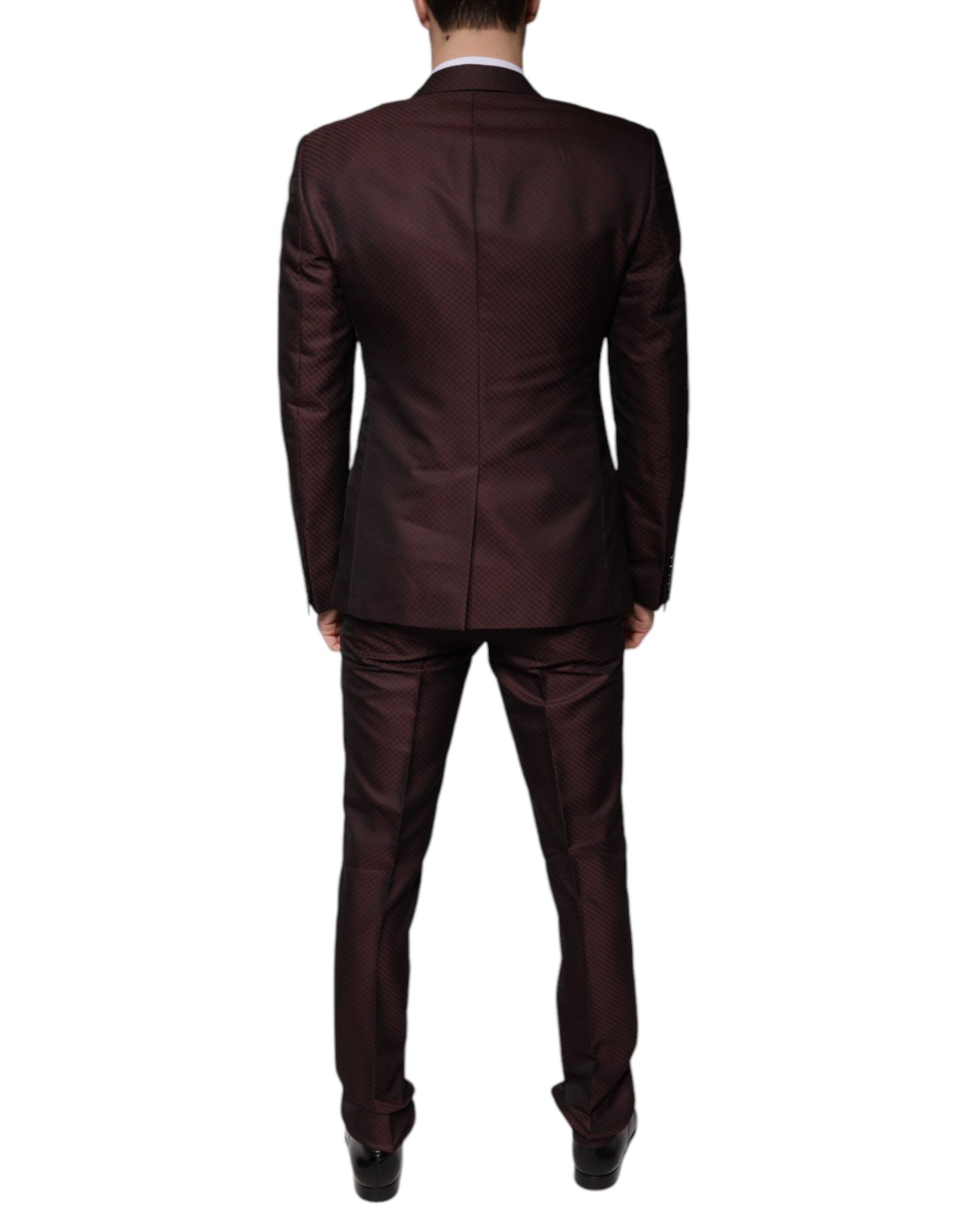 Dolce & Gabbana Maroon Deck Card Crown 2 Piece Formal Suit