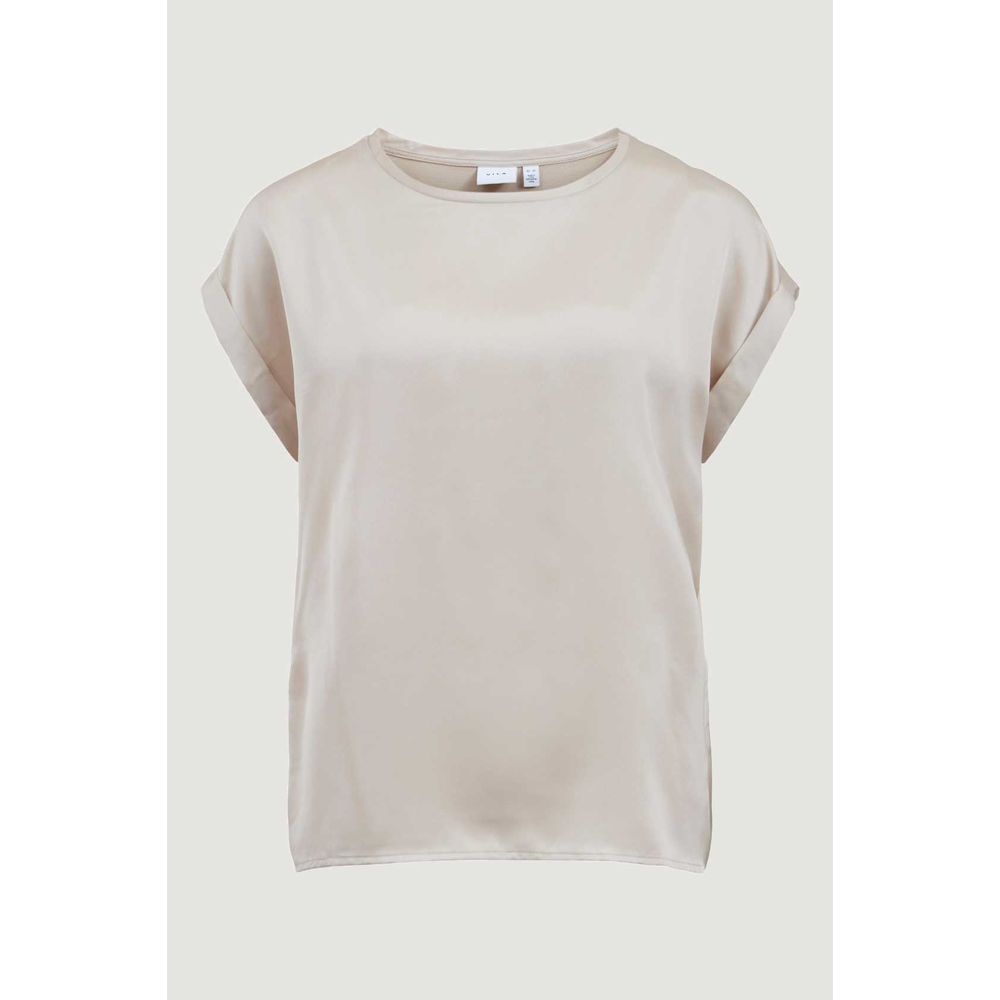 Vila Clothes Gold Cotton Tops & T-Shirt