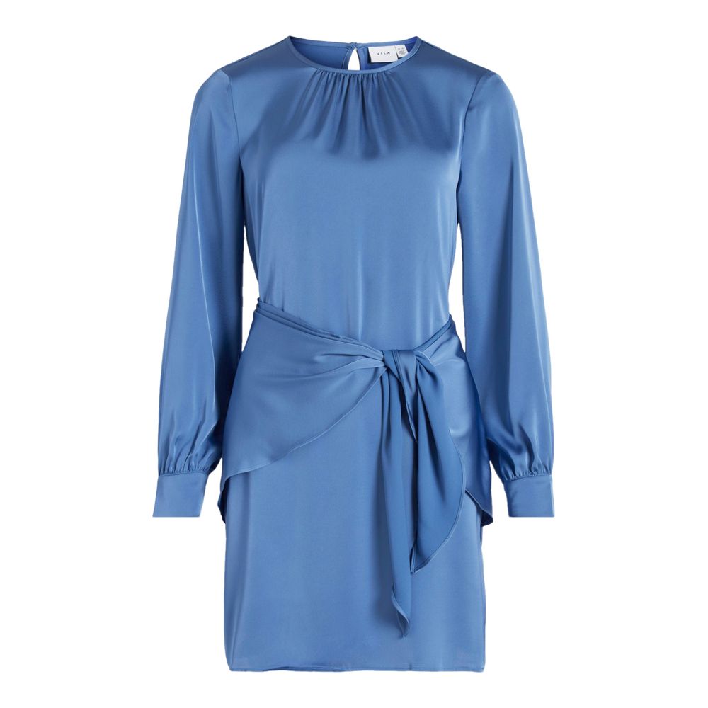 Vila Clothes Blue Recycled Polyester Dress