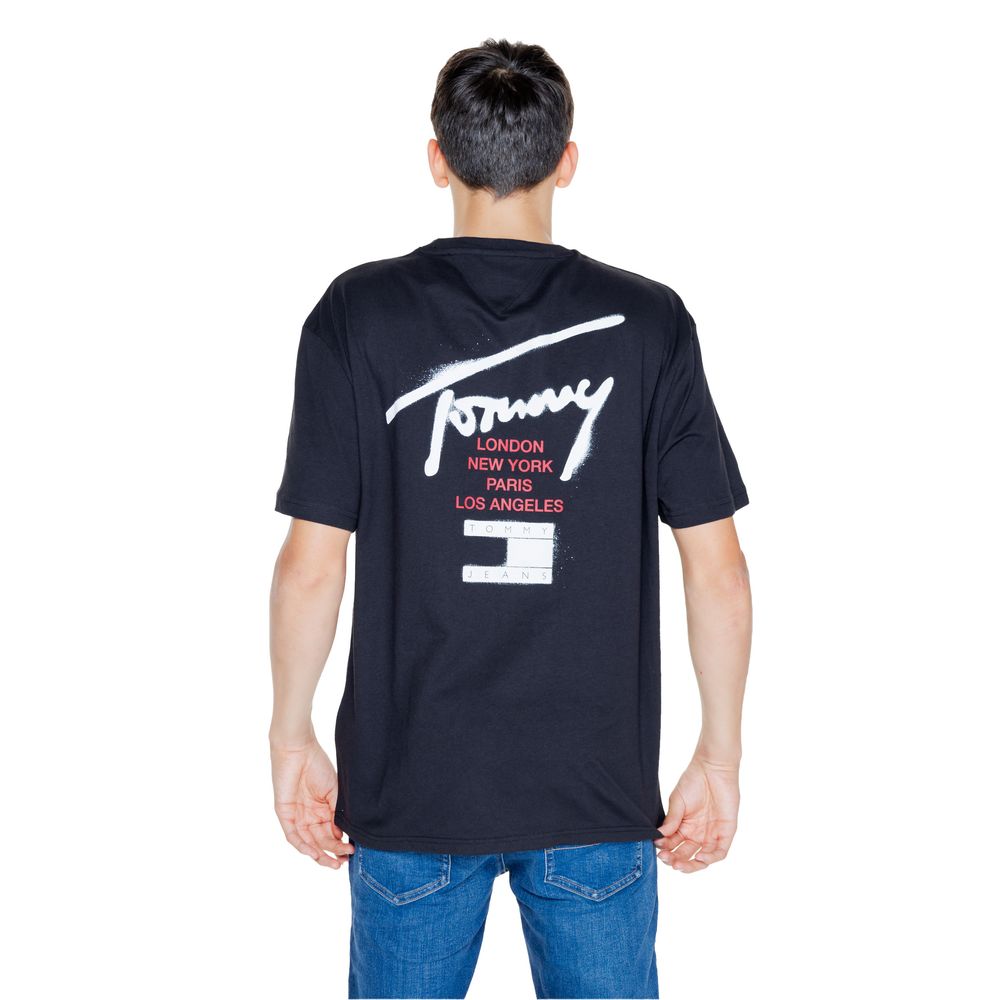 Tommy Hilfiger Jeans Black Cotton Rigenerato T-Shirt