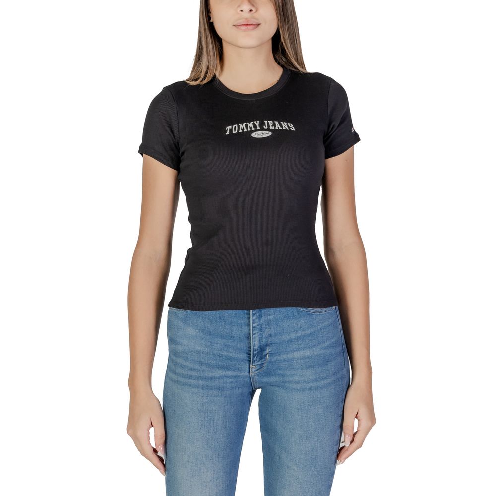 Tommy Hilfiger Jeans Black Cotton Tops & T-Shirt