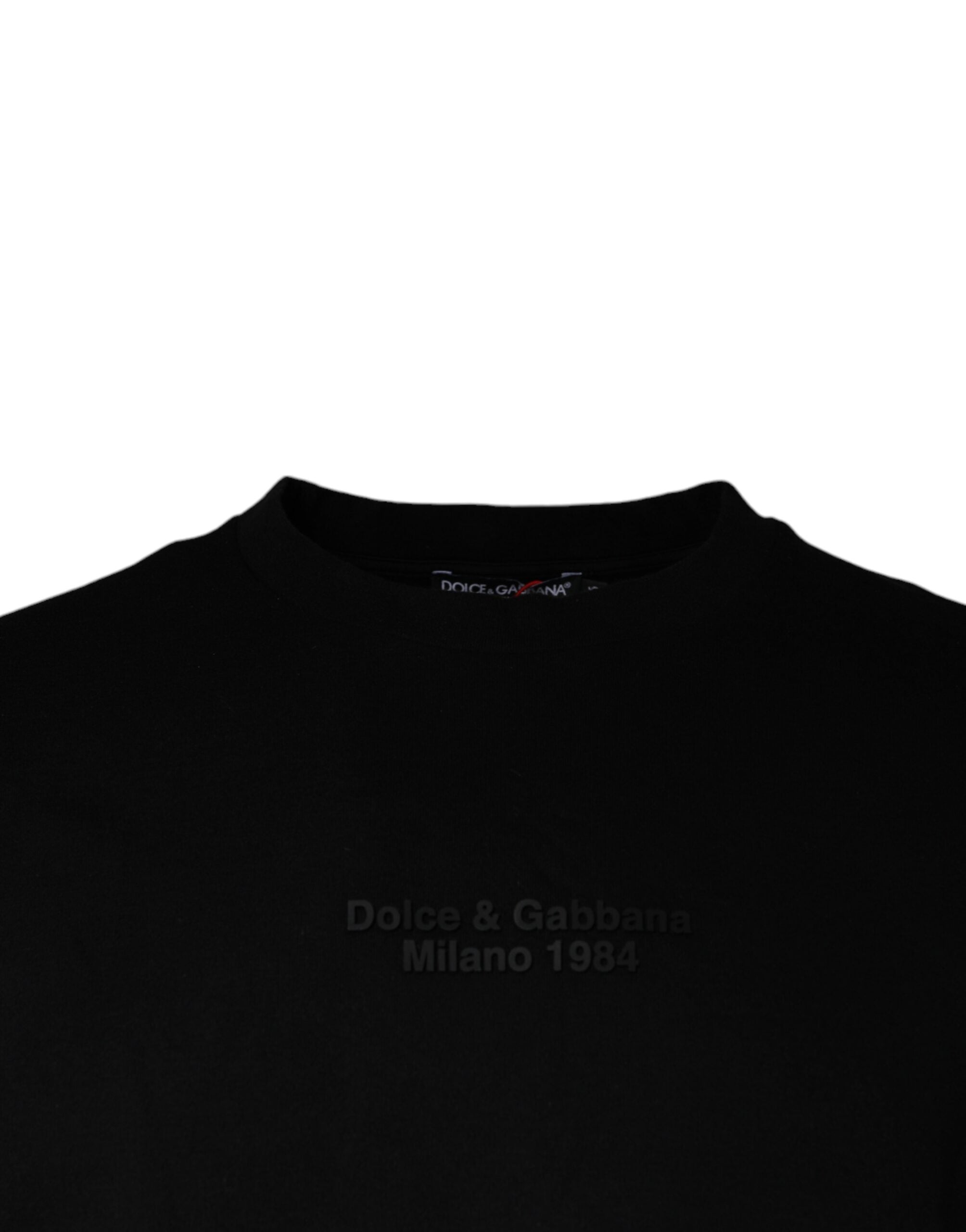 Dolce & Gabbana Black Leopard Cotton Short Sleeves T-shirt