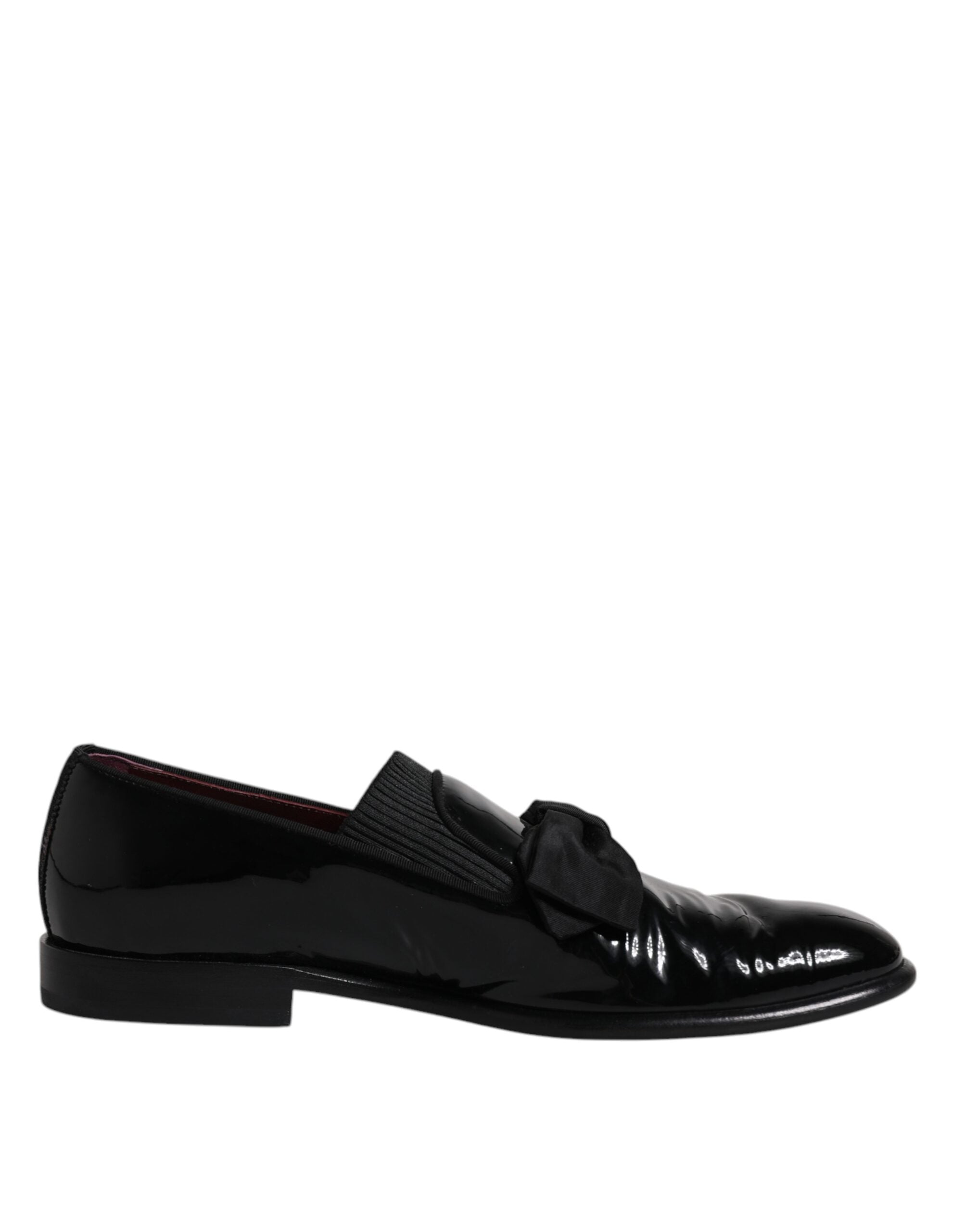 Dolce & Gabbana Black Leather Loafers Men Formal Dress Shoes