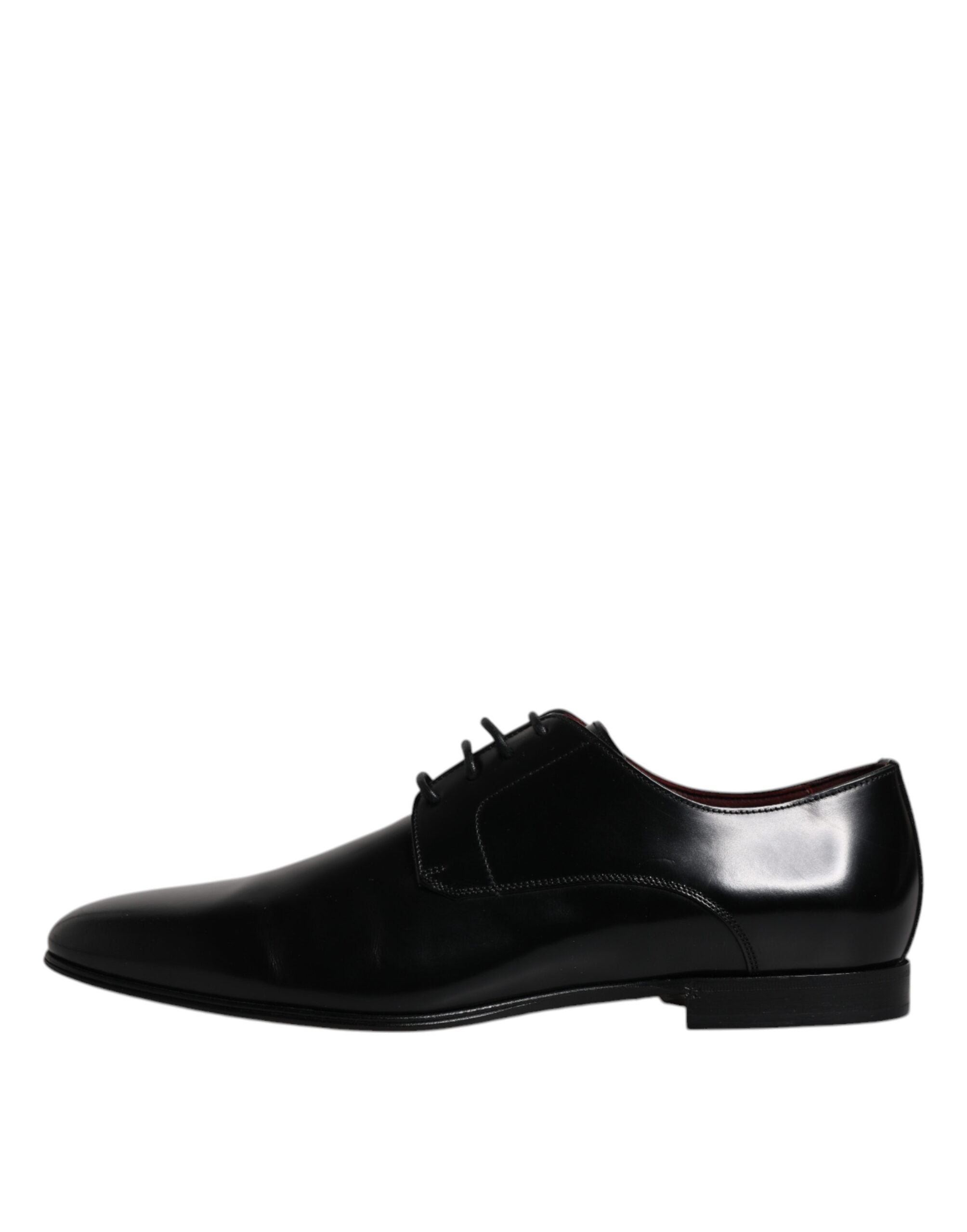 Dolce & Gabbana Black Leather Lace Up Men Derby Formal Shoes