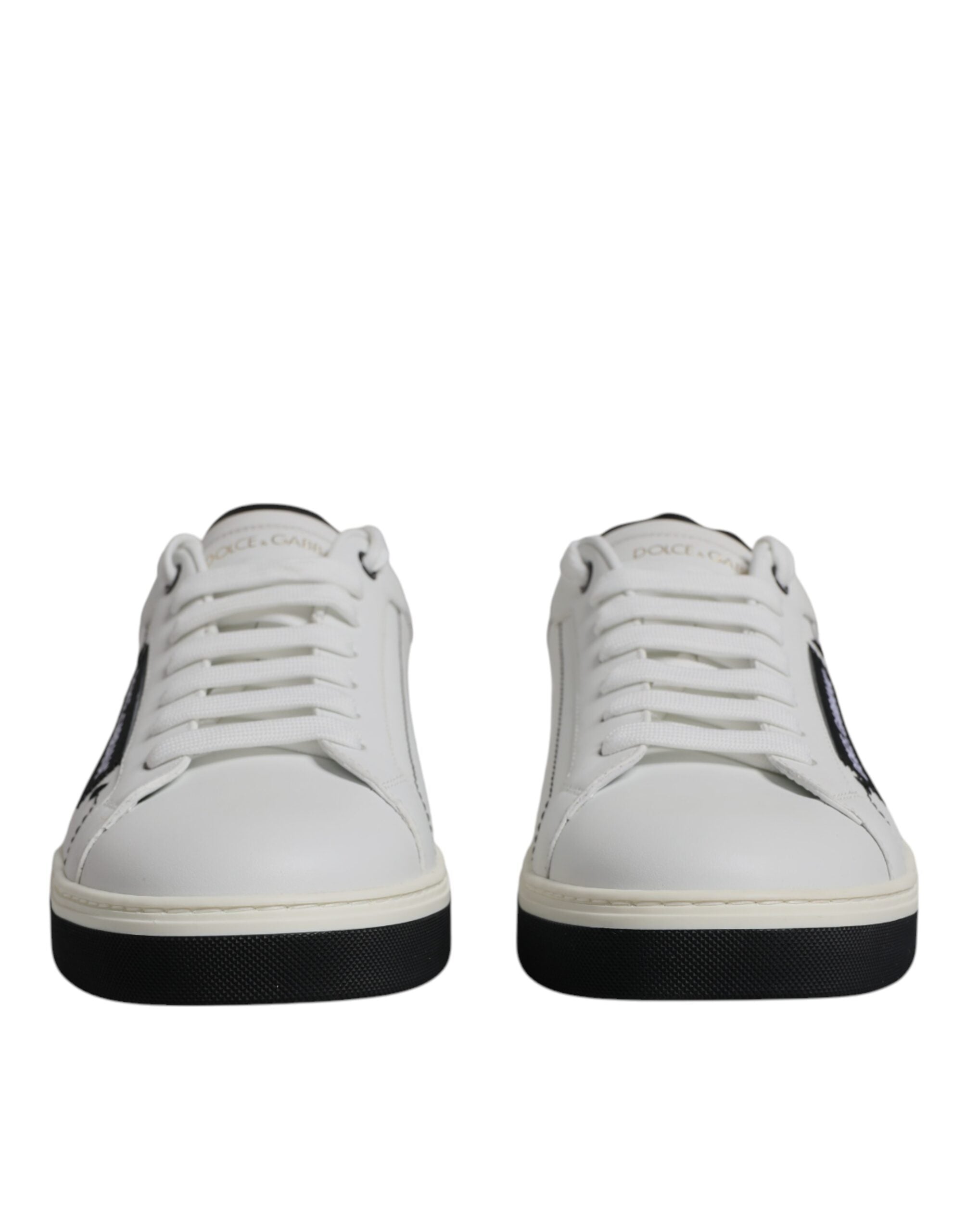 Dolce & Gabbana White Leather Low Top Men Sneakers Shoes