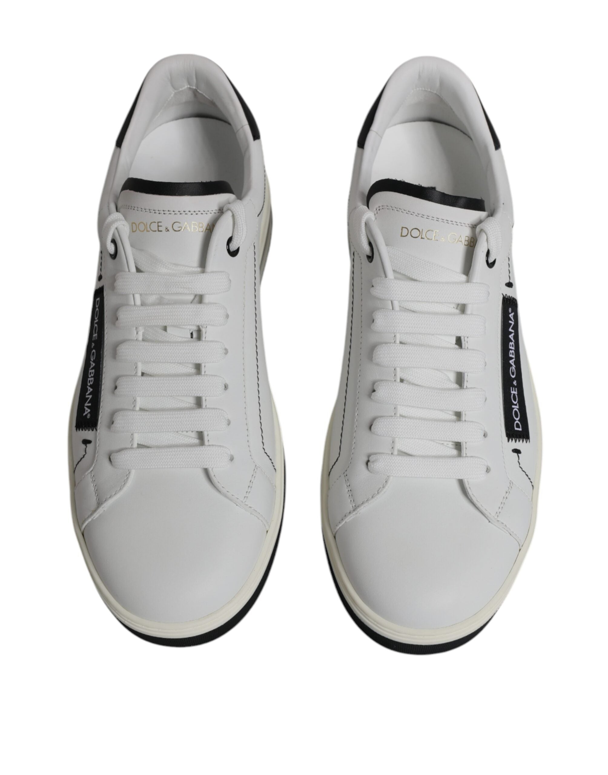 Dolce & Gabbana White Leather Low Top Men Sneakers Shoes