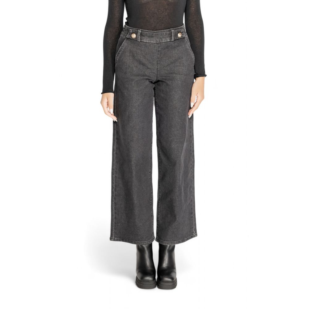 Jacqueline De Yong Black Cotton Jeans & Pant