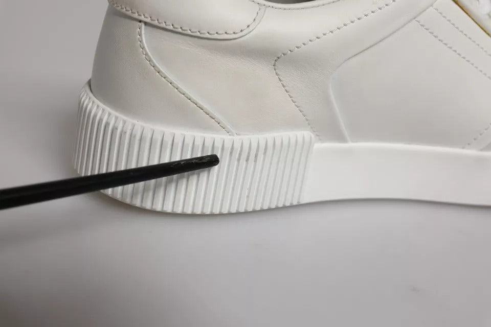 Dolce & Gabbana White Miami Leather Low Top Sneakers Shoes