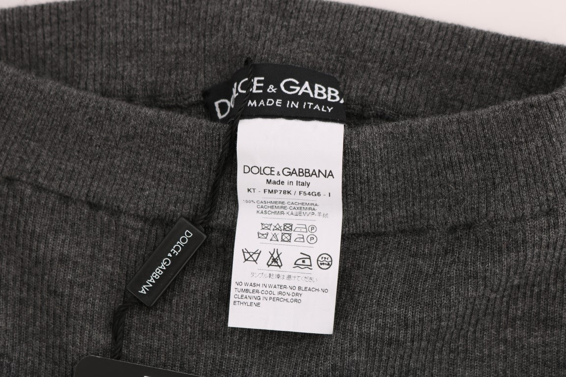 Dolce & Gabbana Chic Gray High Waist Cashmere Tights Pants