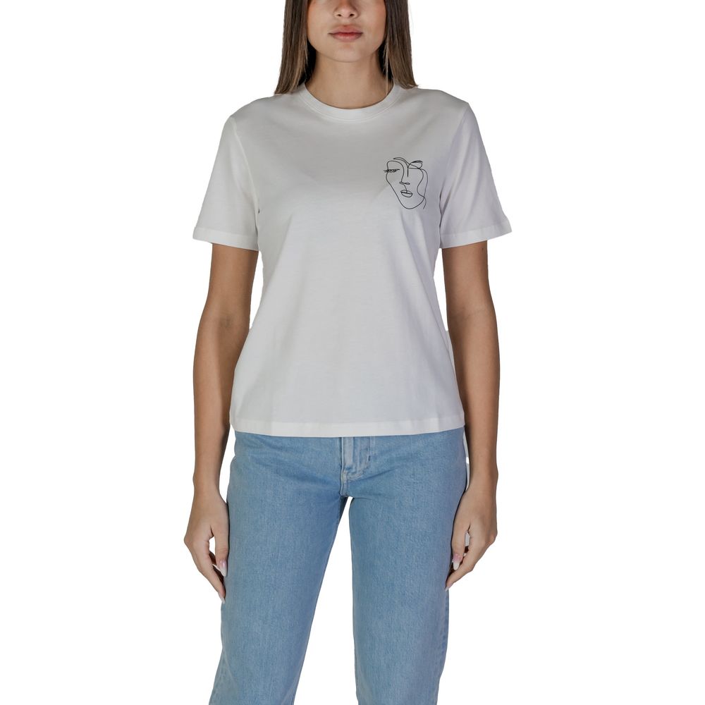 Vila Clothes White Cotton Tops & T-Shirt