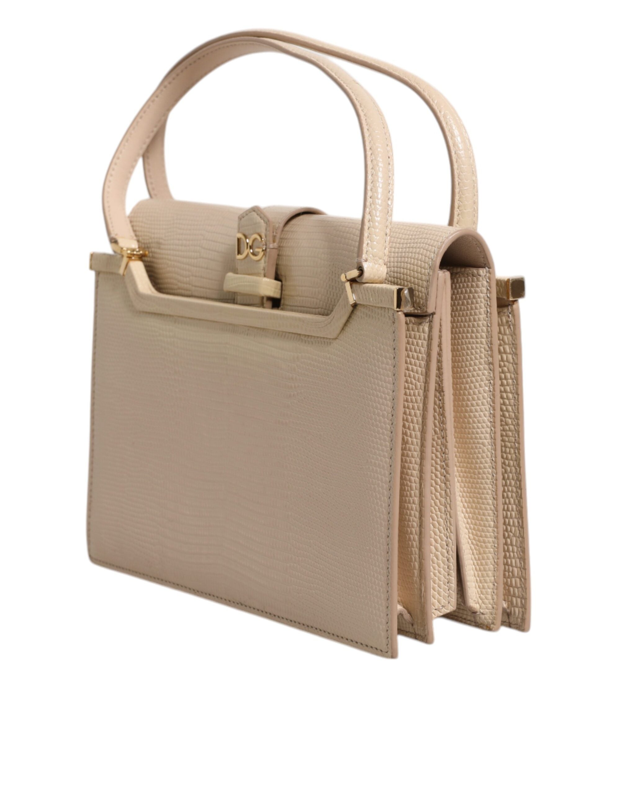 Dolce & Gabbana Beige Leather Ingrid Top Handle Shoulder Bag