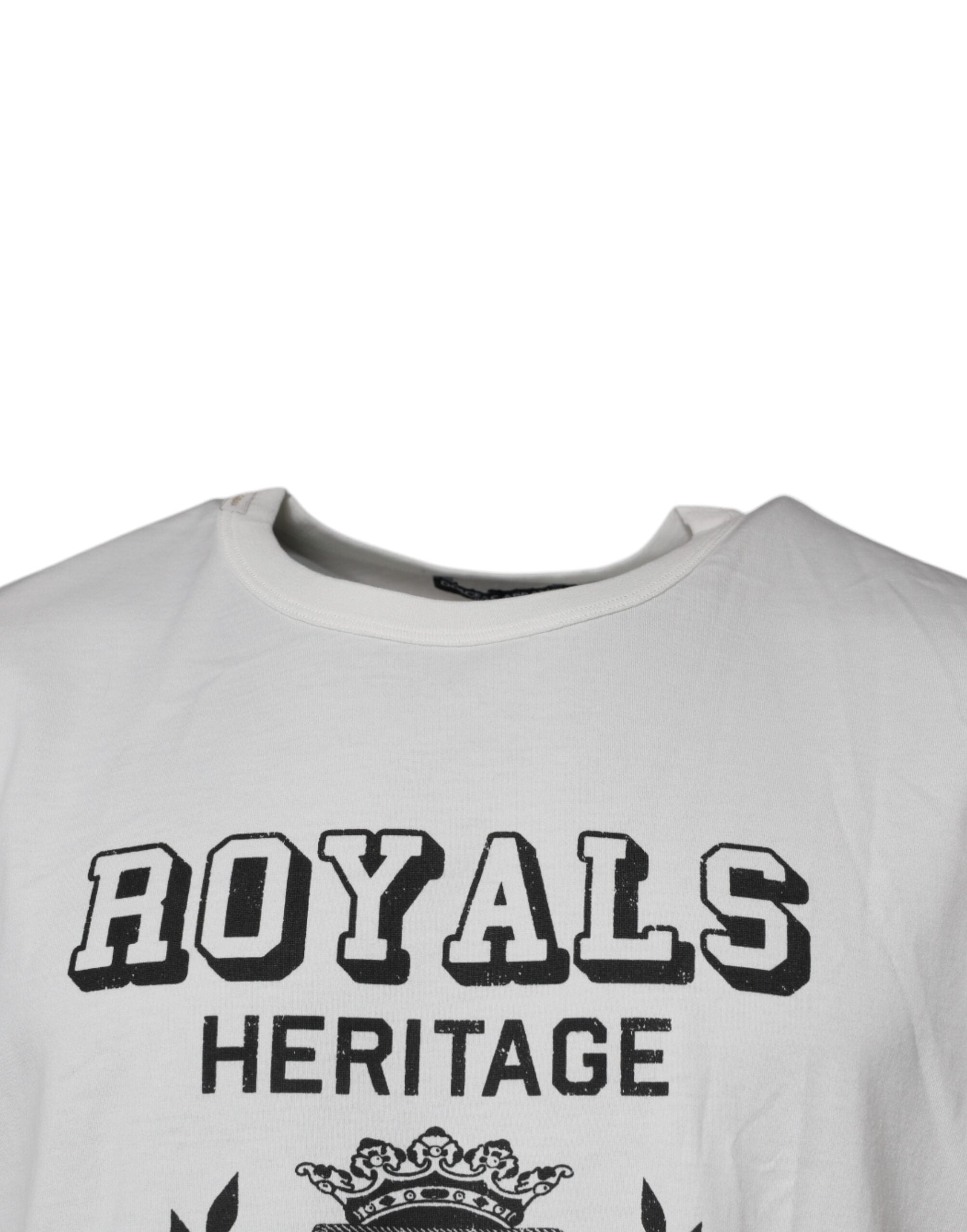 Dolce & Gabbana White Royals Heritage Cotton T-shirt