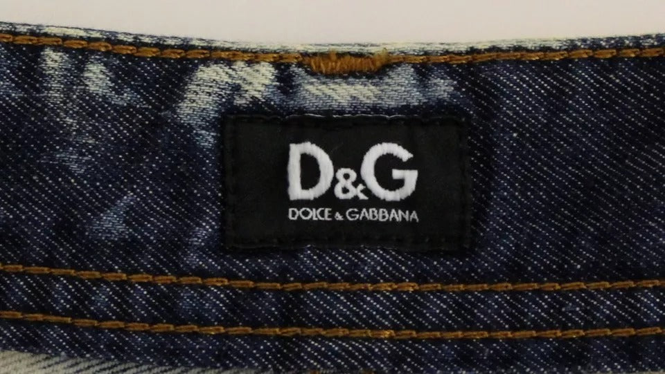 Dolce & Gabbana Blue D&G Cotton Washed Jeans Denim Shorts