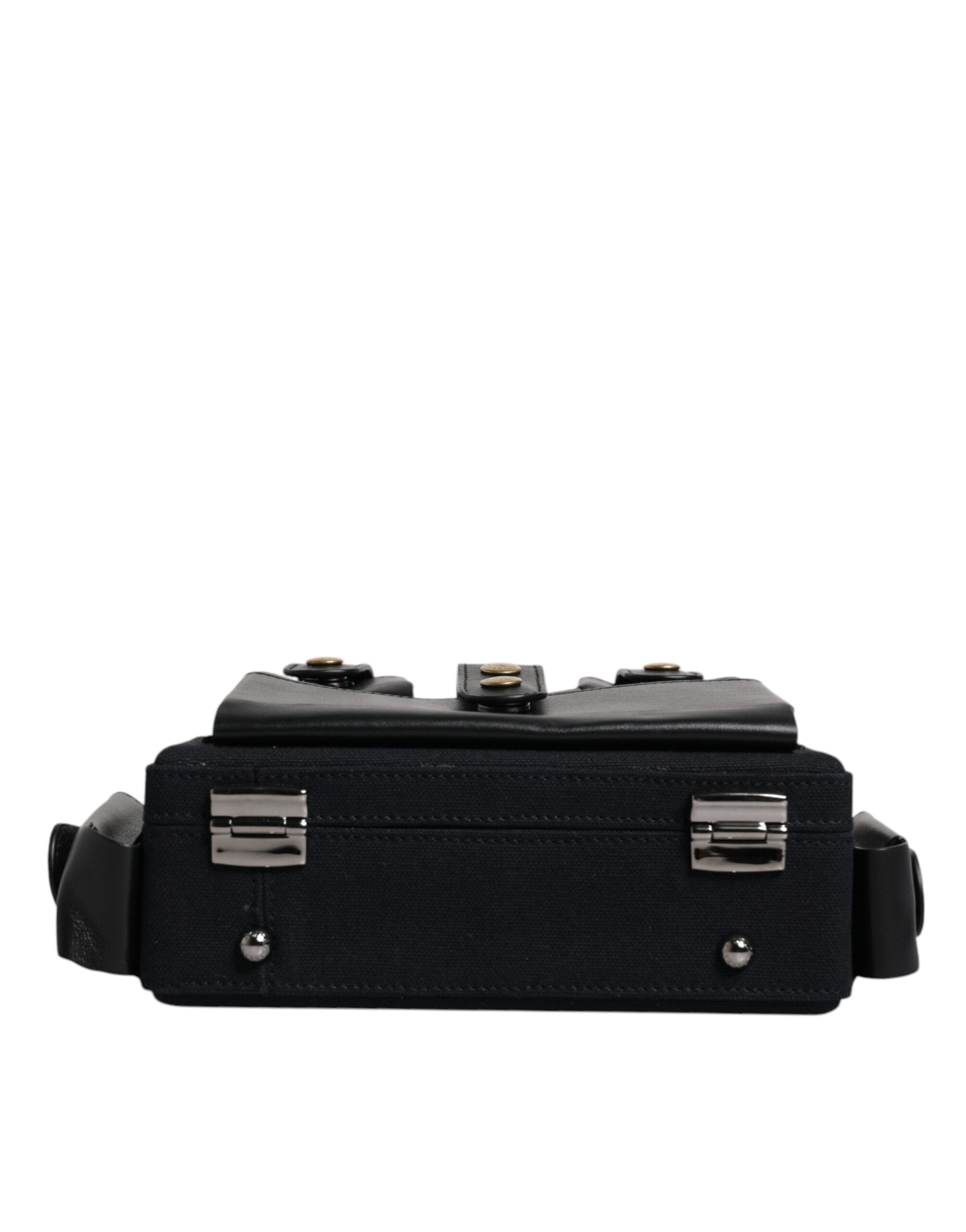 Dolce & Gabbana Black Leather Crossbody Top Handle Bag