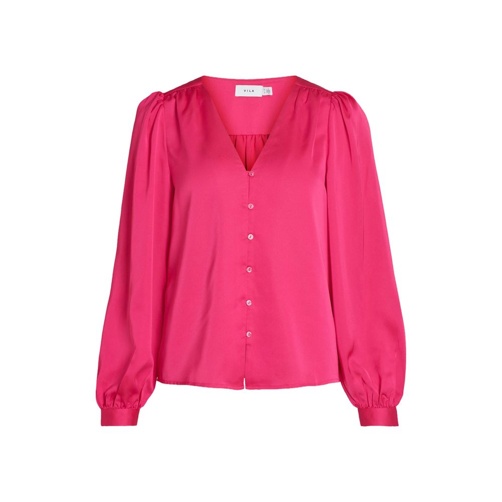 Vila Clothes Pink Polyester Shirt