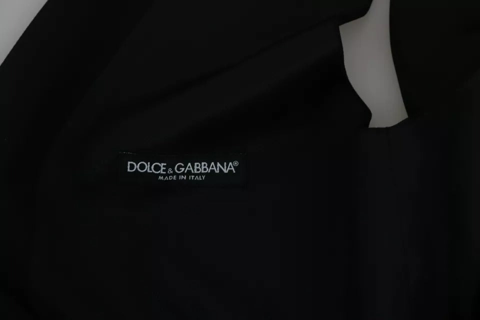 Dolce & Gabbana Black Virgin Wool Waistcoat Formal Vest