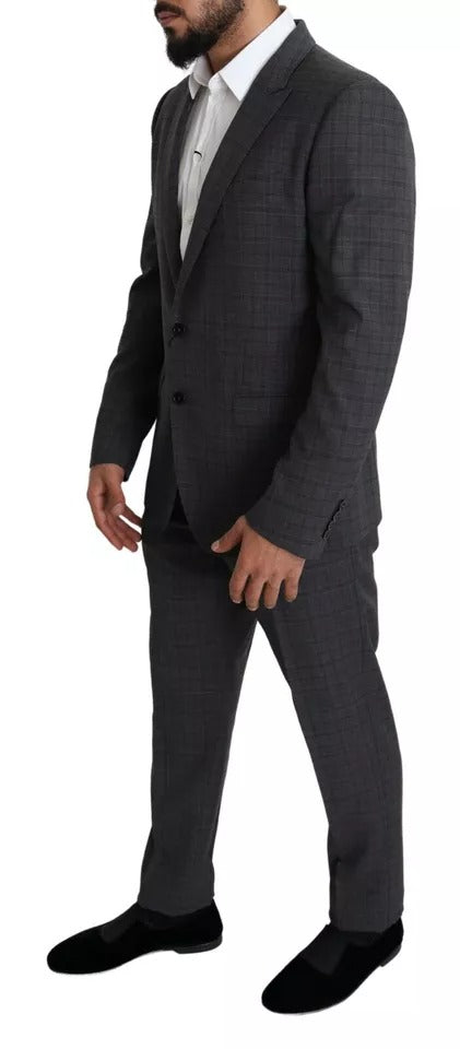 Dolce & Gabbana Gray Wool Men Formal 2 Piece MARTINI Suit