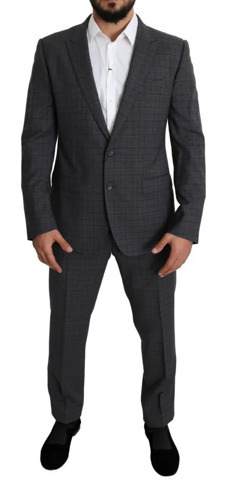 Dolce & Gabbana Gray Wool Men Formal 2 Piece MARTINI Suit