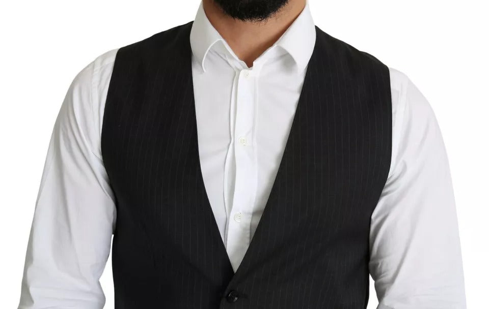 Dolce & Gabbana Black Men Formal STAFF Dress Waistcoat Vest