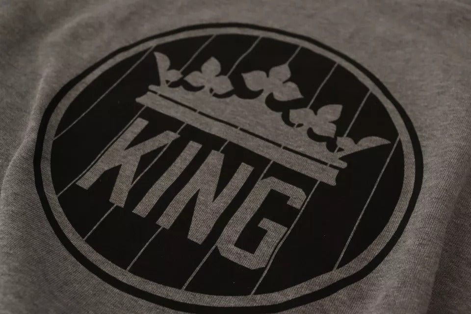 Dolce & Gabbana Gray Crown King Cotton Pullover Sweater