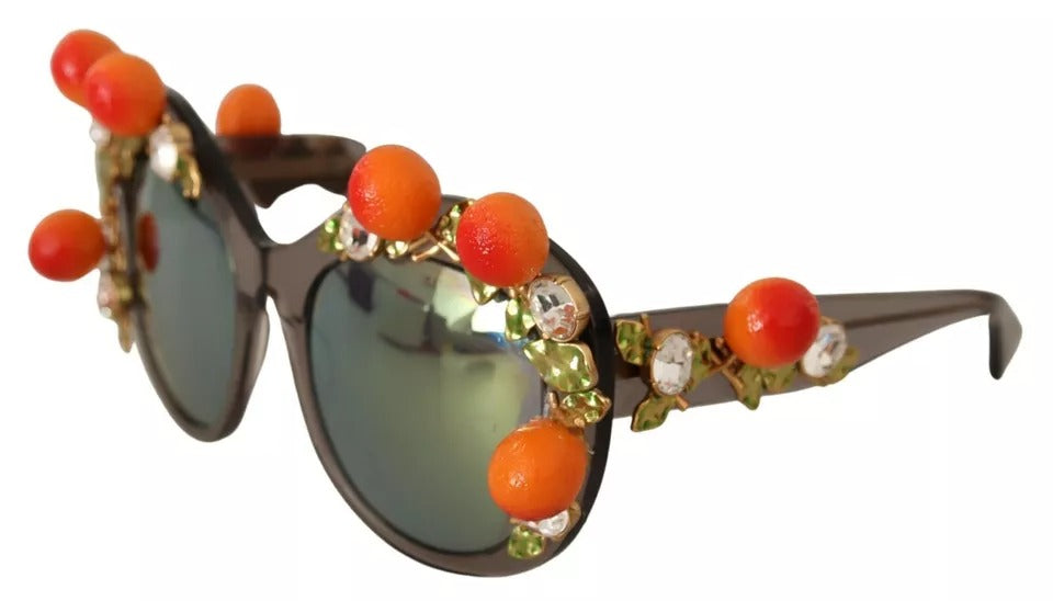 Dolce & Gabbana DG4283B Acetate Crystals Orange Applique Sunglasses