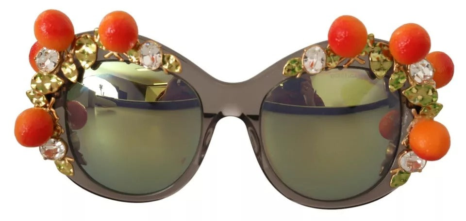 Dolce & Gabbana DG4283B Acetate Crystals Orange Applique Sunglasses