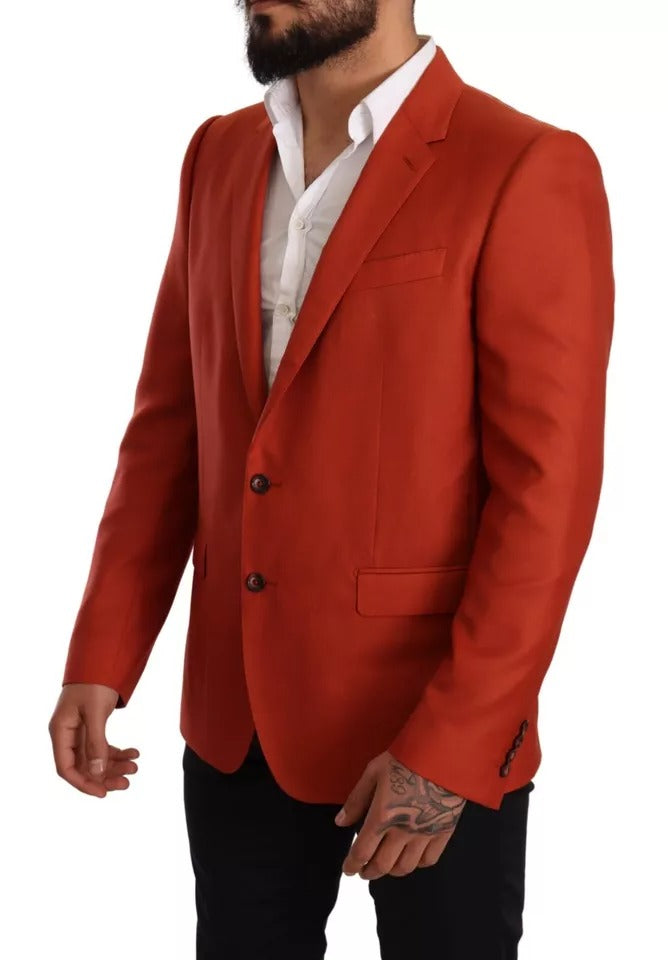 Dolce & Gabbana Orange MARTINI Cashmere Silk Coat Blazer