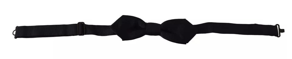 Dolce & Gabbana Blue Solid Silk Adjustable Neck Bow Tie